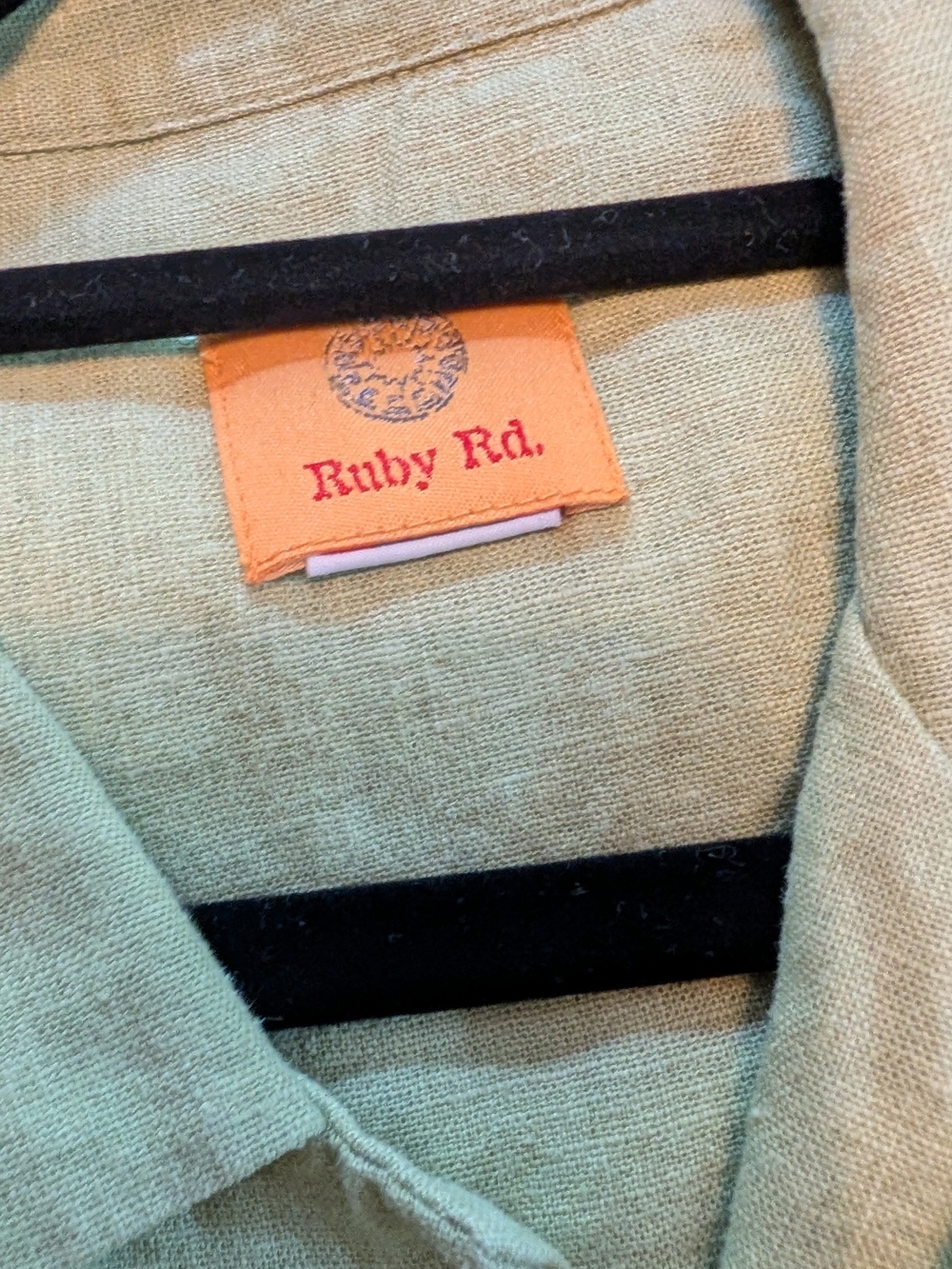 Ruby Rd. Light Green Button-Front Linen Shirt - Picture 2 of 7